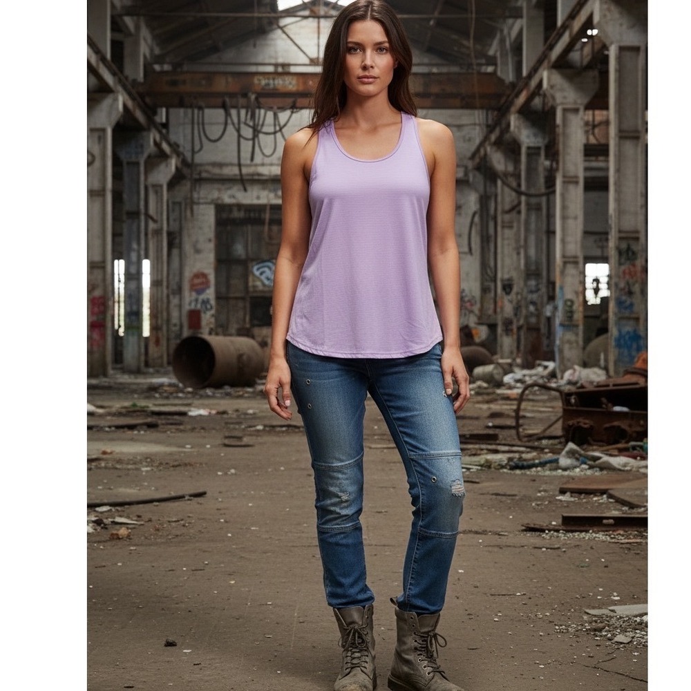 Ideology Women's 2X Racerback Active Workout Tank Top Crocus Petal Purple NWT
